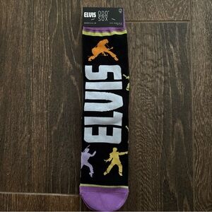 Elvis Odd Sox Black and Purple Casual Socks